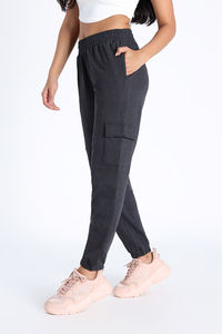 Zivame Knit Cotton Loungewear Bottom - Black Beauty — thumbnail 3